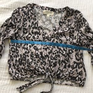 Cloth & Stone crop front tie flowy long sleeve XS